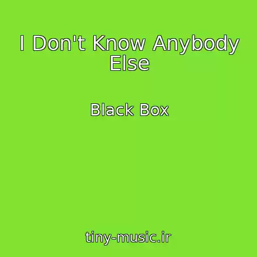 کاور آهنگ I Don't Know Anybody Else از Black Box
