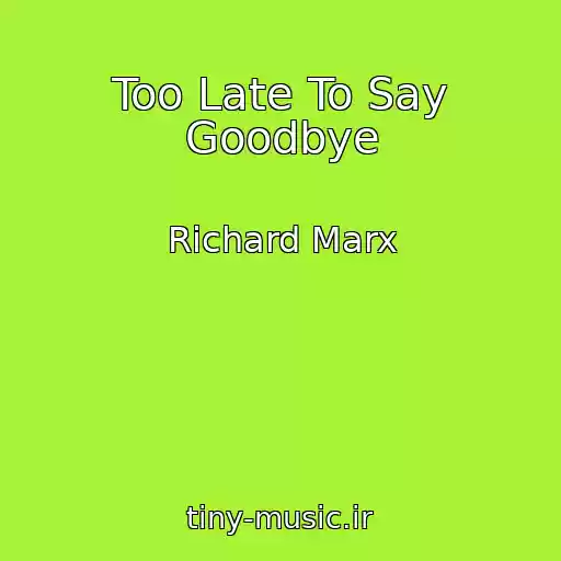 کاور آهنگ Too Late To Say Goodbye از Richard Marx