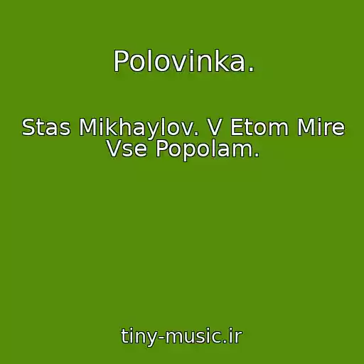 کاور آهنگ Polovinka. از Stas Mikhaylov. V Etom Mire Vse Popolam.