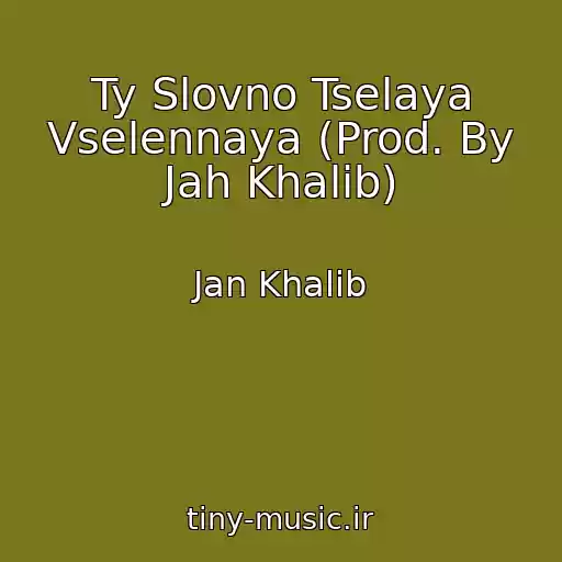 کاور آهنگ Ty Slovno Tselaya Vselennaya (Prod. By Jah Khalib) از Jan Khalib