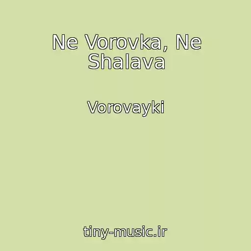 کاور آهنگ Ne Vorovka, Ne Shalava از Vorovayki