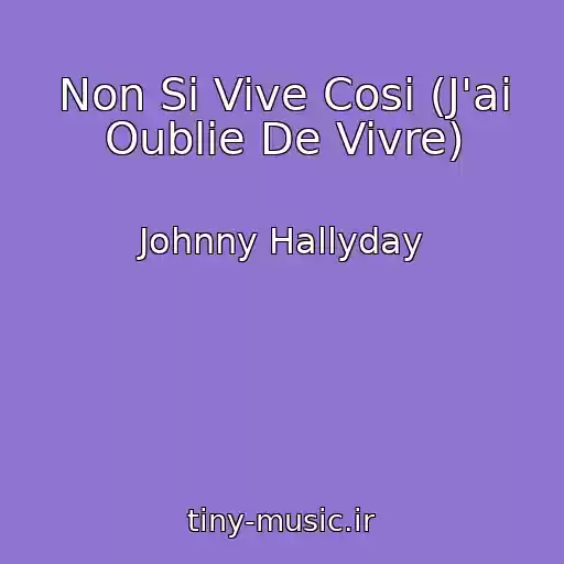 کاور آهنگ Non Si Vive Cosi (J'ai Oublie De Vivre) از Johnny Hallyday