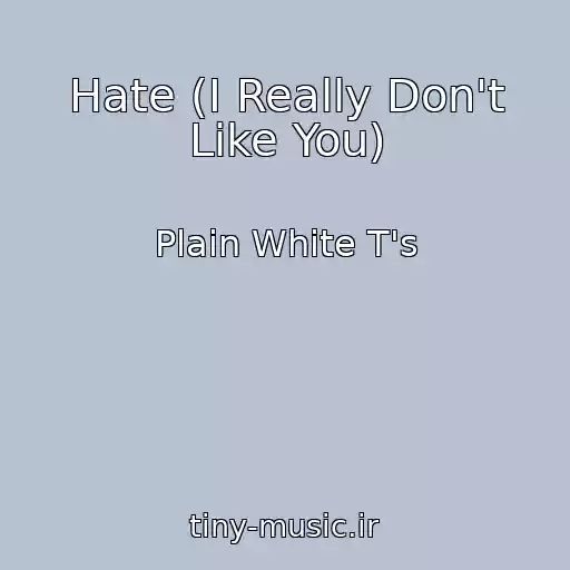 کاور آهنگ Hate (I Really Don't Like You) از Plain White T's