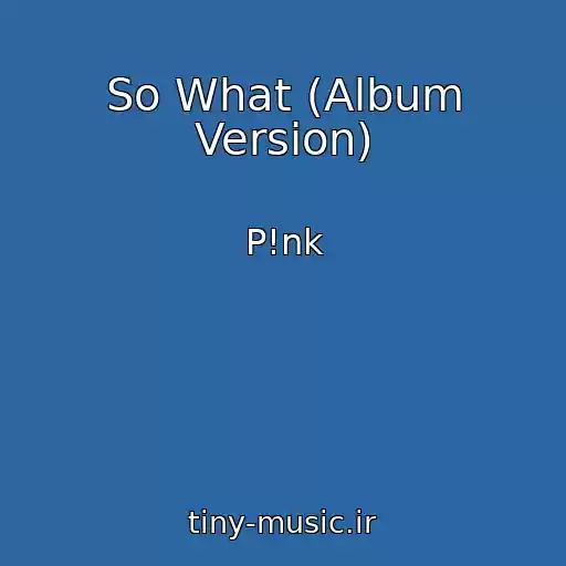 کاور آهنگ So What (Album Version) از P!nk