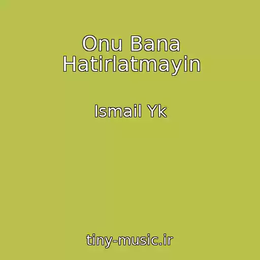 کاور آهنگ Onu Bana Hatirlatmayin از Ismail Yk