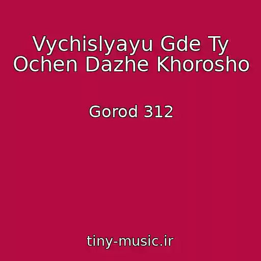 کاور آهنگ Vychislyayu Gde Ty Ochen Dazhe Khorosho از Gorod 312