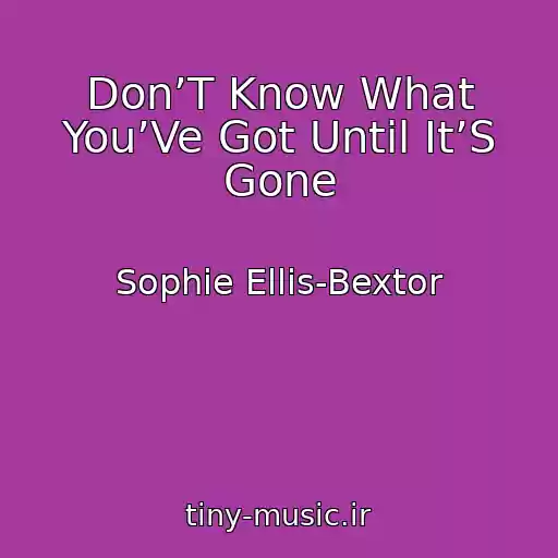 کاور آهنگ Don’T Know What You’Ve Got Until It’S Gone از Sophie Ellis-Bextor