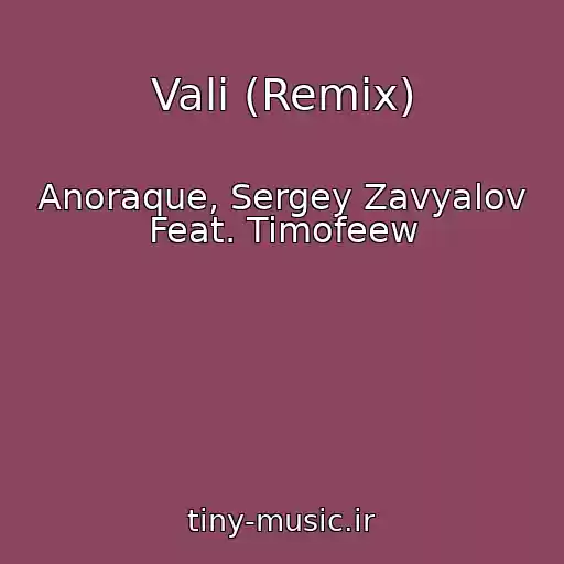 کاور آهنگ Vali (Remix) از Anoraque, Sergey Zavyalov Feat. Timofeew