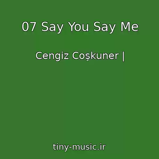 کاور آهنگ 07 Say You Say Me از Cengiz Coşkuner |
