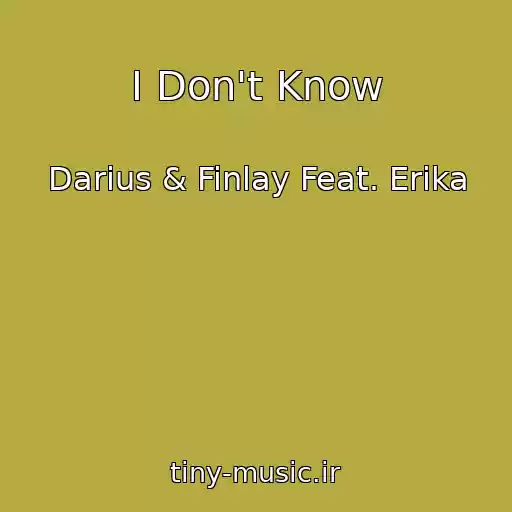 کاور آهنگ I Don't Know از Darius & Finlay Feat. Erika