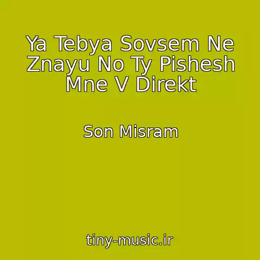 کاور آهنگ Ya Tebya Sovsem Ne Znayu No Ty Pishesh Mne V Direkt از Son Misram