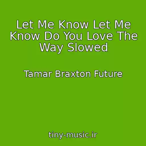 کاور آهنگ Let Me Know Let Me Know Do You Love The Way Slowed از Tamar Braxton Future