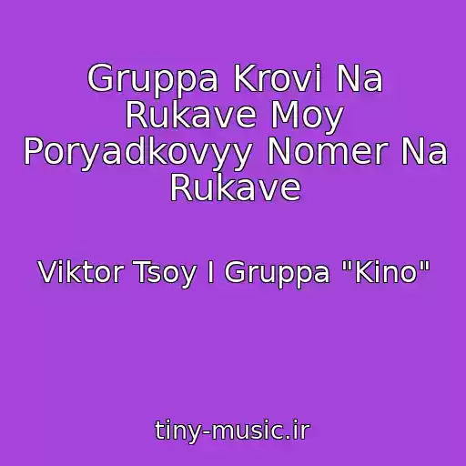 کاور آهنگ Gruppa Krovi Na Rukave Moy Poryadkovyy Nomer Na Rukave از Viktor Tsoy I Gruppa "Kino"