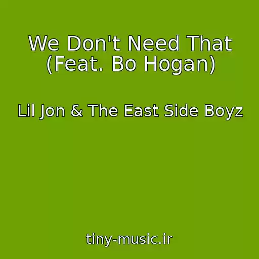 کاور آهنگ We Don't Need That (Feat. Bo Hogan) از Lil Jon & The East Side Boyz