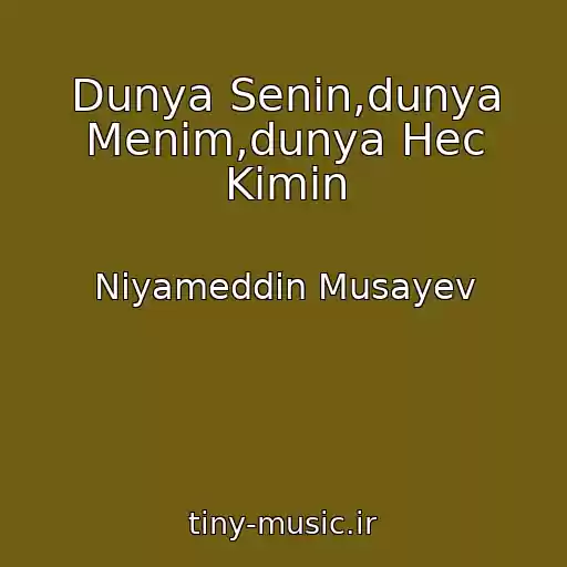 کاور آهنگ Dunya Senin,dunya Menim,dunya Hec Kimin از Niyameddin Musayev