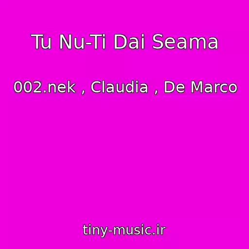 کاور آهنگ Tu Nu-Ti Dai Seama از 002.nek , Claudia , De Marco