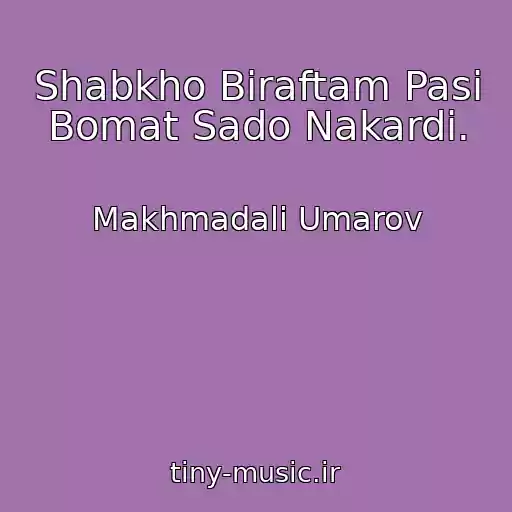 کاور آهنگ Shabkho Biraftam Pasi Bomat Sado Nakardi. از Makhmadali Umarov