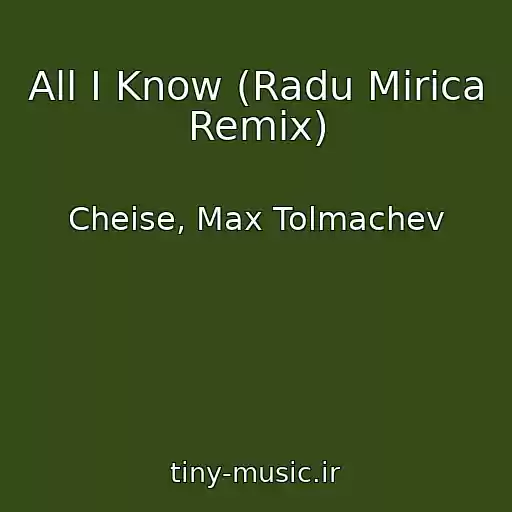 کاور آهنگ All I Know (Radu Mirica Remix) از Cheise, Max Tolmachev