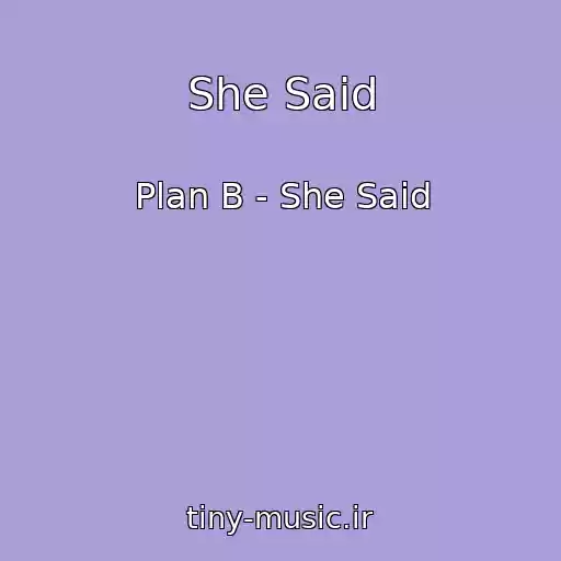 کاور آهنگ She Said از Plan B - She Said