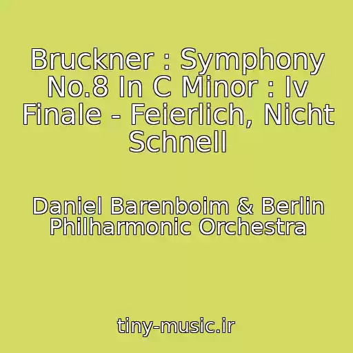 کاور آهنگ Bruckner : Symphony No.8 In C Minor : Iv Finale - Feierlich, Nicht Schnell از Daniel Barenboim & Berlin Philharmonic Orchestra