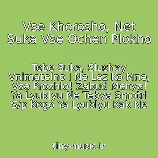 کاور آهنگ Vse Khorosho, Net Suka Vse Ochen Plokho از Tebe Suka, Slushay Vnimatelno I Ne Lez Ko Mne, Vse Proshlo! Zabud Menya! Ya Lyublyu Ne Tebya Smotri S/p Kogo Ya Lyublyu Kak Ne
