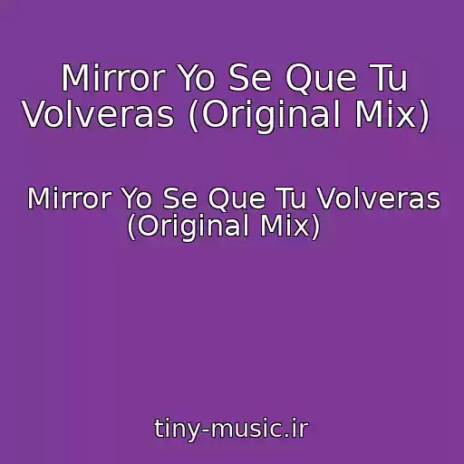 کاور آهنگ Mirror Yo Se Que Tu Volveras (Original Mix)   از Mirror Yo Se Que Tu Volveras (Original Mix)  