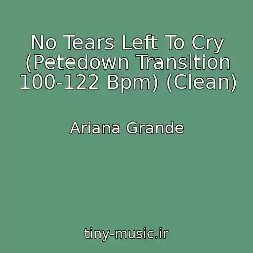 کاور آهنگ No Tears Left To Cry (Petedown Transition 100-122 Bpm) (Clean) از Ariana Grande