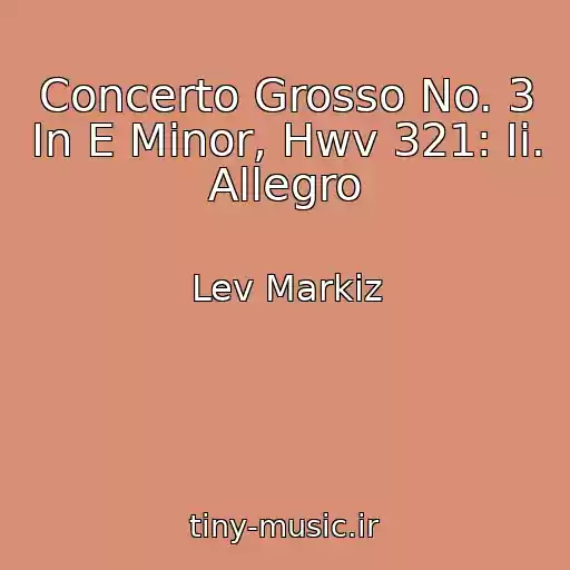 کاور آهنگ Concerto Grosso No. 3 In E Minor, Hwv 321: Ii. Allegro از Lev Markiz