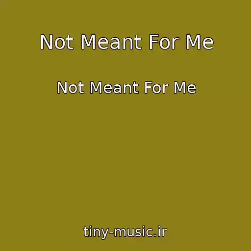 کاور آهنگ Not Meant For Me از Not Meant For Me