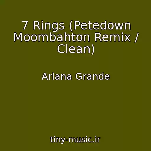 کاور آهنگ 7 Rings (Petedown Moombahton Remix / Clean) از Ariana Grande