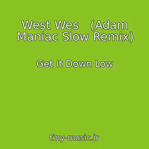 کاور آهنگ West Wes   (Adam Maniac Slow Remix) از Get It Down Low