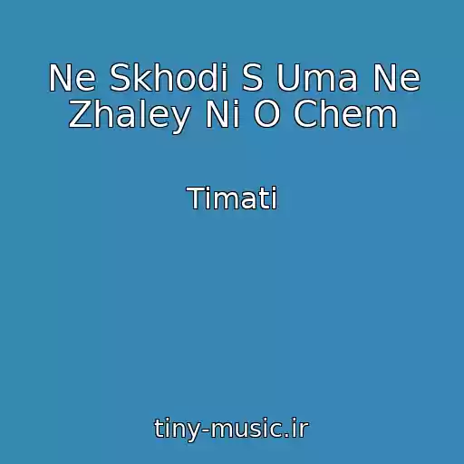 کاور آهنگ Ne Skhodi S Uma Ne Zhaley Ni O Chem از Timati