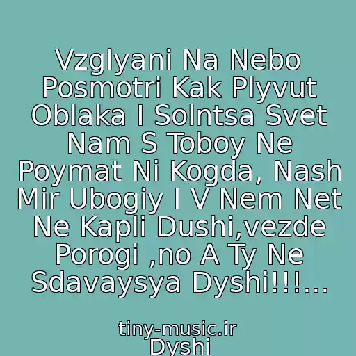 کاور آهنگ Vzglyani Na Nebo Posmotri Kak Plyvut Oblaka I Solntsa Svet Nam S Toboy Ne Poymat Ni Kogda, Nash Mir Ubogiy I V Nem Net Ne Kapli Dushi,vezde Porogi ,no A Ty Ne Sdavaysya Dyshi!!!... از Dyshi