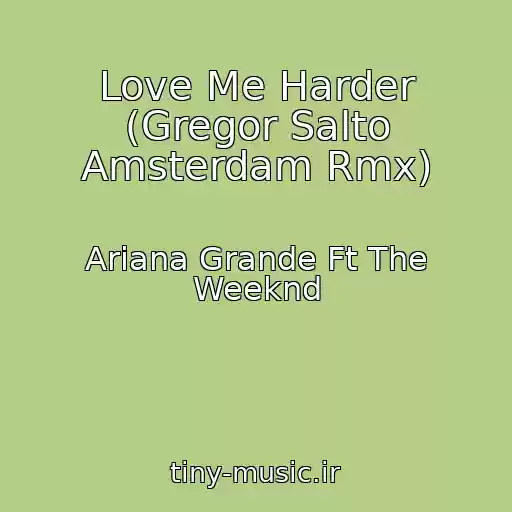 کاور آهنگ Love Me Harder (Gregor Salto Amsterdam Rmx) از Ariana Grande Ft The Weeknd