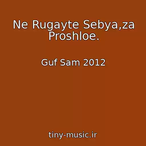 کاور آهنگ Ne Rugayte Sebya,za Proshloe. از Guf Sam 2012