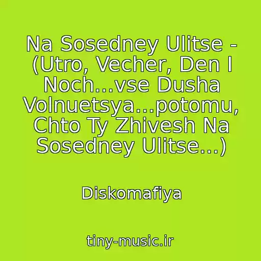 کاور آهنگ Na Sosedney Ulitse - (Utro, Vecher, Den I Noch...vse Dusha Volnuetsya...potomu, Chto Ty Zhivesh Na Sosedney Ulitse...) از Diskomafiya