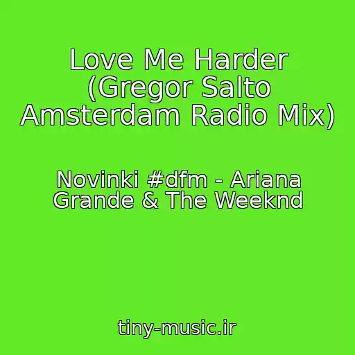 کاور آهنگ Love Me Harder (Gregor Salto Amsterdam Radio Mix) از Novinki #dfm - Ariana Grande & The Weeknd