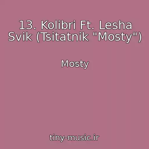 کاور آهنگ 13. Kolibri Ft. Lesha Svik (Tsitatnik "Mosty") از Mosty