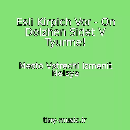 کاور آهنگ Esli Kirpich Vor - On Dolzhen Sidet V Tyurme! از Mesto Vstrechi Izmenit Nelzya