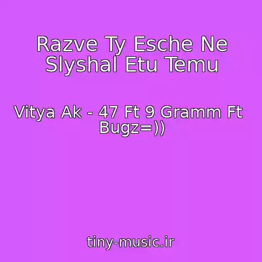 کاور آهنگ Razve Ty Esche Ne Slyshal Etu Temu از Vitya Ak - 47 Ft 9 Gramm Ft  Bugz=))