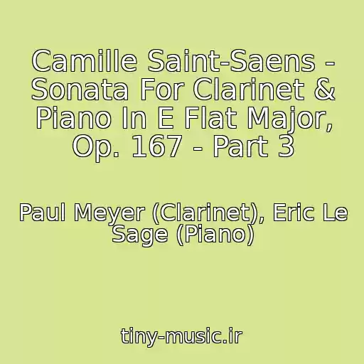 کاور آهنگ Camille Saint-Saens - Sonata For Clarinet & Piano In E Flat Major, Op. 167 - Part 3 از Paul Meyer (Clarinet), Eric Le Sage (Piano)