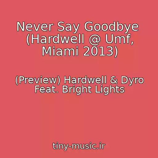 کاور آهنگ Never Say Goodbye  (Hardwell @ Umf, Miami 2013) از (Preview) Hardwell & Dyro Feat. Bright Lights