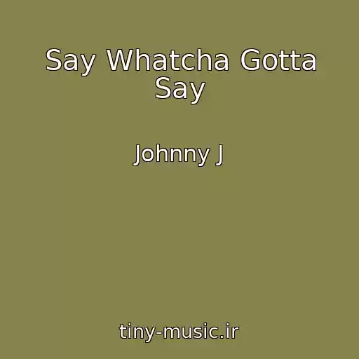 کاور آهنگ Say Whatcha Gotta Say از Johnny J