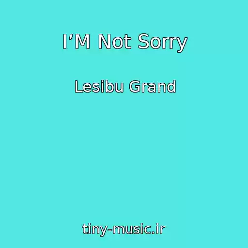کاور آهنگ I’M Not Sorry از Lesibu Grand