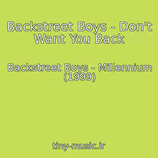 کاور آهنگ Backstreet Boys - Don't Want You Back از Backstreet Boys - Millennium (1999)