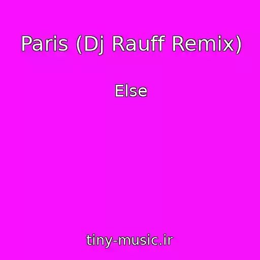 کاور آهنگ Paris (Dj Rauff Remix) از Else