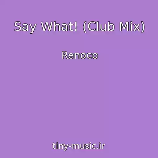 کاور آهنگ Say What! (Club Mix) از Renoco
