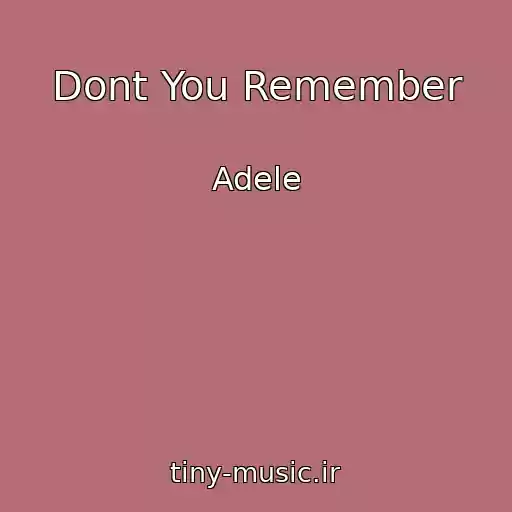 کاور آهنگ Dont You Remember از Adele