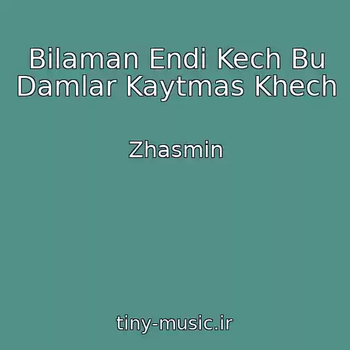 کاور آهنگ Bilaman Endi Kech Bu Damlar Kaytmas Khech از Zhasmin