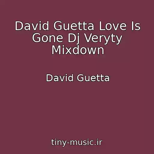کاور آهنگ David Guetta Love Is Gone Dj Veryty Mixdown از David Guetta